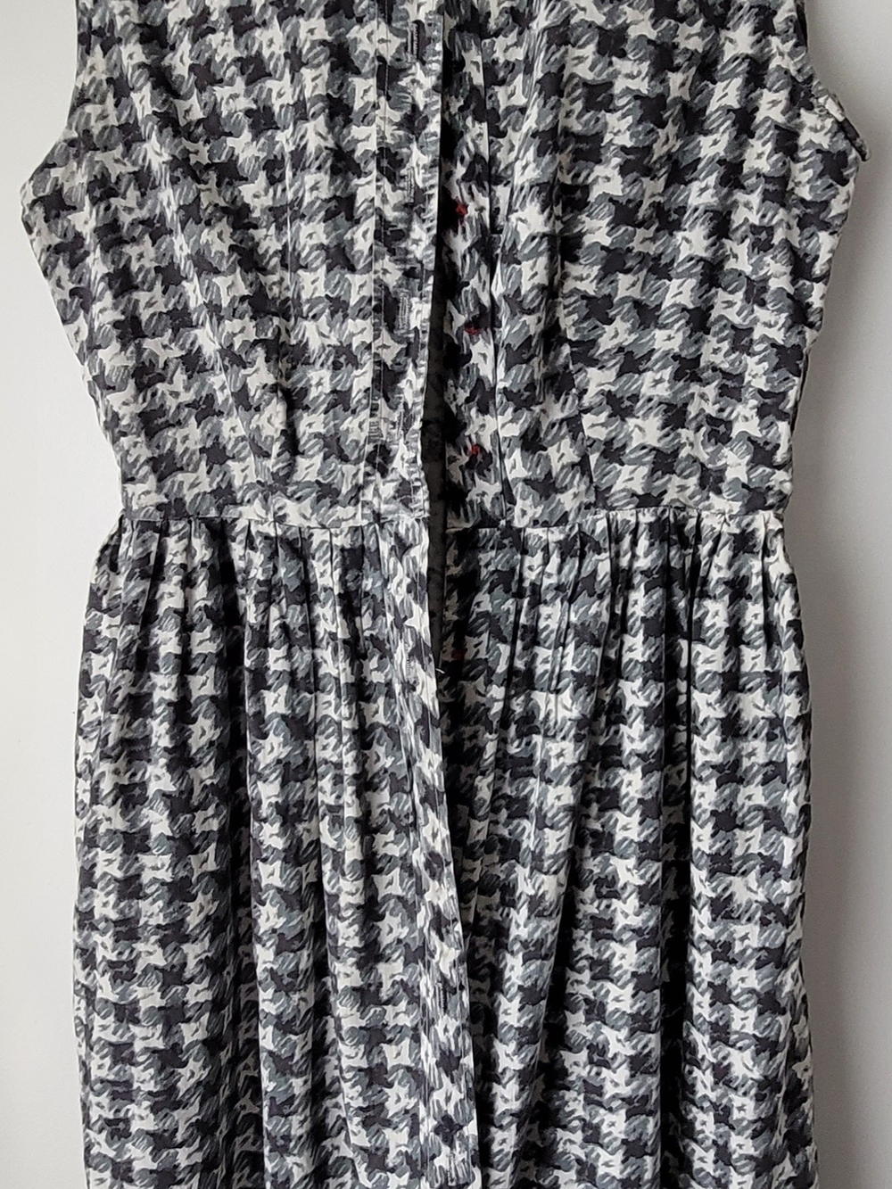 Vintage Joyce Lane Women Black & White Houndstooth Sleeveless Dress Size OS